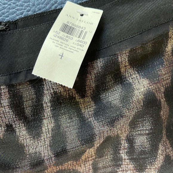 NWT Ann Taylor Bronze Metallic
Leopard Print Skirt Straight Day to
Night Size 4 - Picture 2 of 11